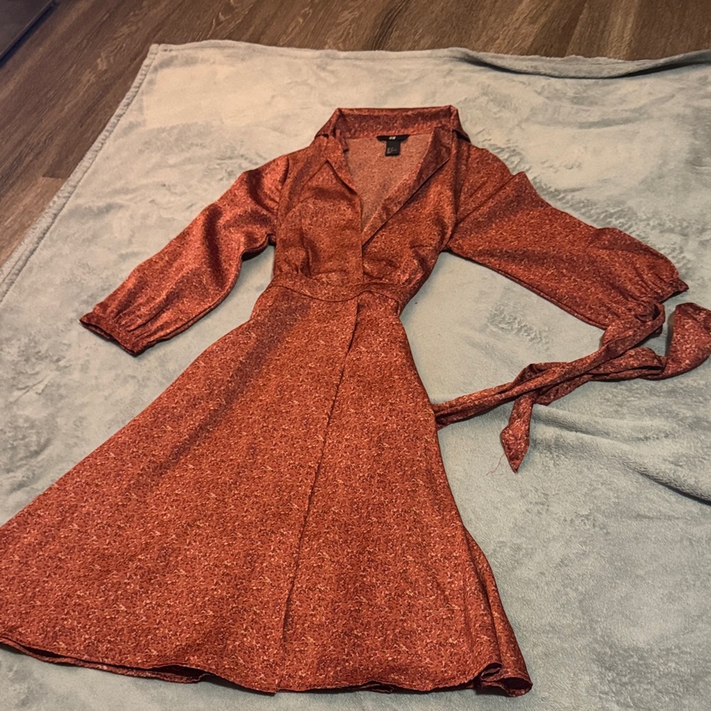 H&M Rust Long Sleeve Dress